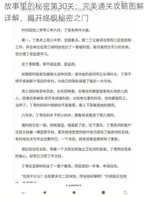 故事里的秘密第30关:完美通关攻略图解详解,揭开终极秘密之门