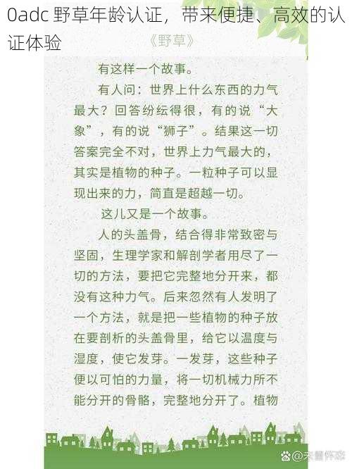0adc 野草年龄认证,带来便捷、高效的认证体验
