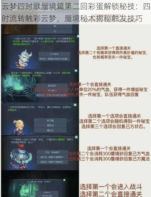 云梦四时歌蜃境篇第二回彩蛋解锁秘技:四时流转触彩云梦,蜃境秘术揭秘触发技巧